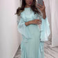 Round Neck Ruffled Long Sleeve Maxi Dress