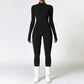 Warm Zipper Long-sleeved Jumpsuit Yoga Fitness Sports Pants Breathable Bodysuit Women's Clothing